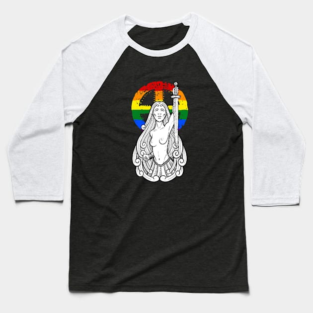 Lesbian pride lady of the lake gay lgbt Baseball T-Shirt by BlackForge